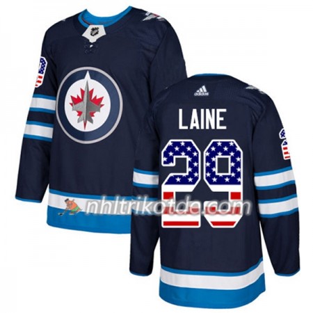 Winnipeg Jets Trikot Patrik Laine 29 Adidas 2017-2018 Marineblau USA Flag Fashion Authentic - Herren